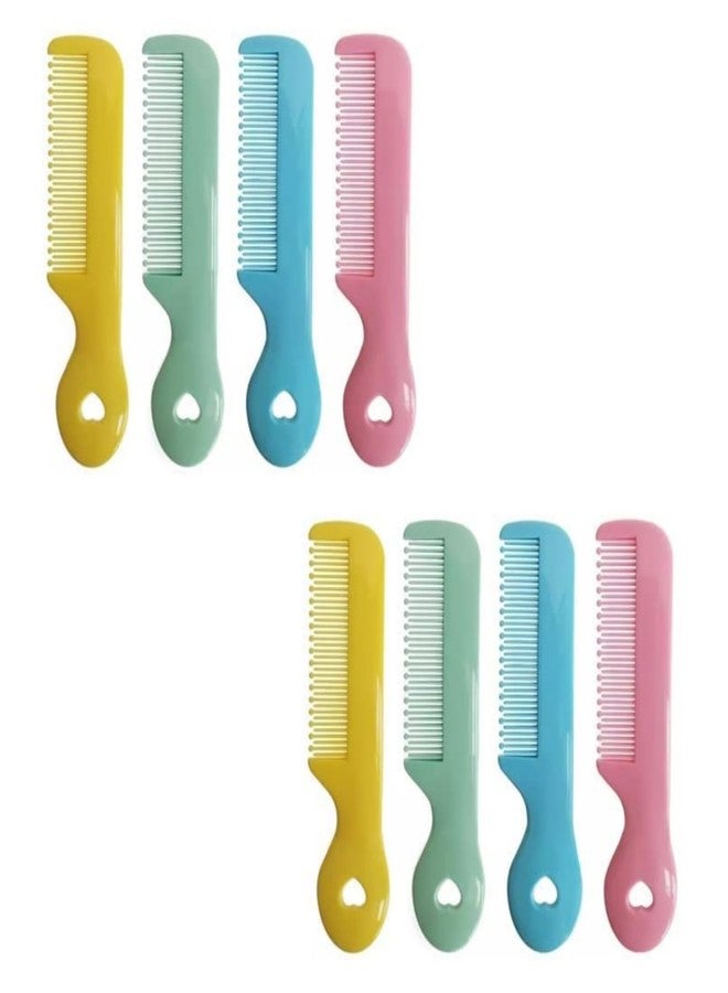 BWESOO 8Pcs Colorful Round Tip Bristles Baby Cute Comb Baby Grooming For Sensitive Scalp Skin, for Nursery Newborn Infant Girl Boy Kids Comb Baby Grooming and Healthcare Kits - Image 1